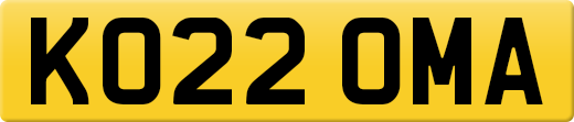 KO22 OMA private number plate